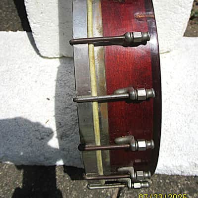Vega Tenor Banjo, 1920's, Groton, Ct., 11" Head, Tone Ring, 18 Frets, Interesting image 3