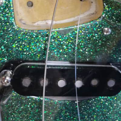 1965 Fender Duosonic, bass boat green metalflake image 9