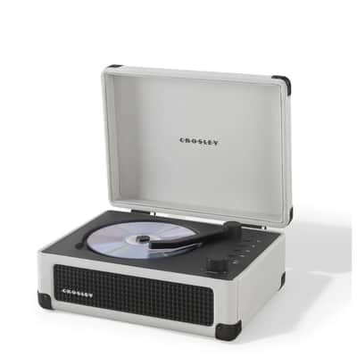 Crosley CR3505DP Cruiser Portable CD Player Retro Bluetooth Speakers, White Farmhouse -NEW image 1