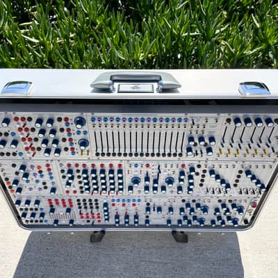 Buchla Tiptop 200t series with BPNYC ZERO Halliburton Eurorack Modular Travel Case NOS SILVER 122hp 9U image 3