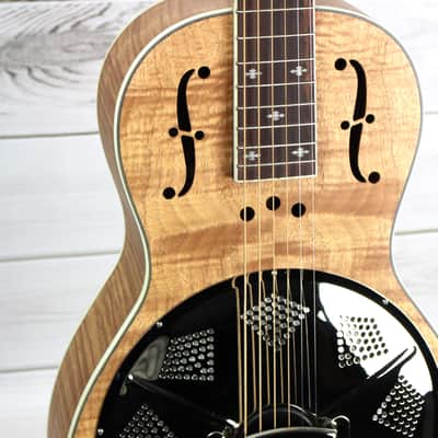 Royall Flame Maple Parlor Resonator Guitar Natural Satin Finish image 3