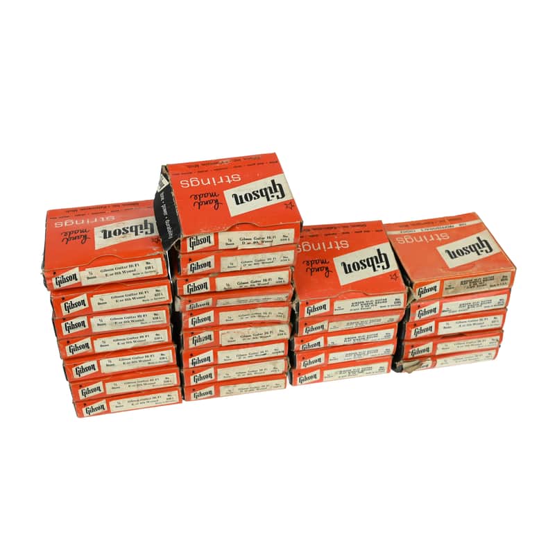 Vintage Gibson Guitar Hi Fi Strings Dealer Display Case Candy - Lot of 26 x Half Dozen Packages image 1