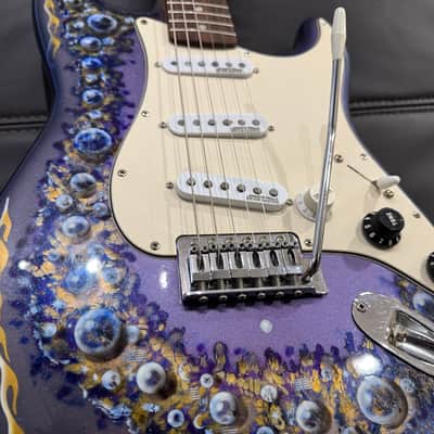 Custom Airbrushed Partscaster Stratocaster  - Airbrushed Purple Burst image 2