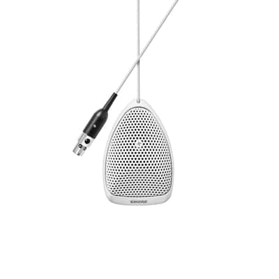 Shure MX391W-A/O Omnidirectional - Miniature White Condenser Boundary Microphone, 12' Attached Cable, Detachable Preamp with XLR image 2