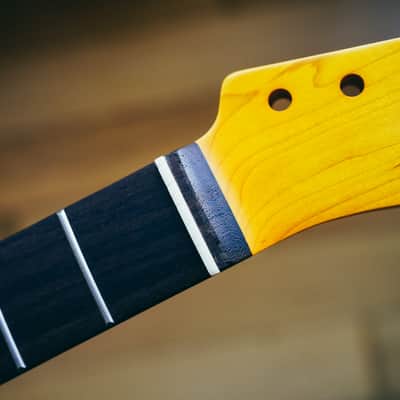 Telecaster Neck – Yellow Maple & Rosewood | 21 Frets | Nitro Satin Finish | Bone Nut image 2