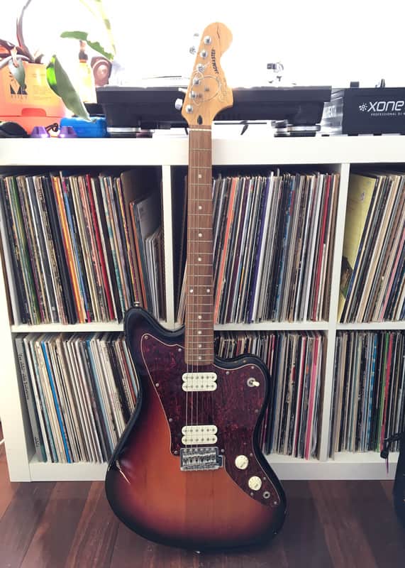 Squier Jagmaster II (2005) with hardcase. Sunburst, tortoise, alder, rosewood. image 1