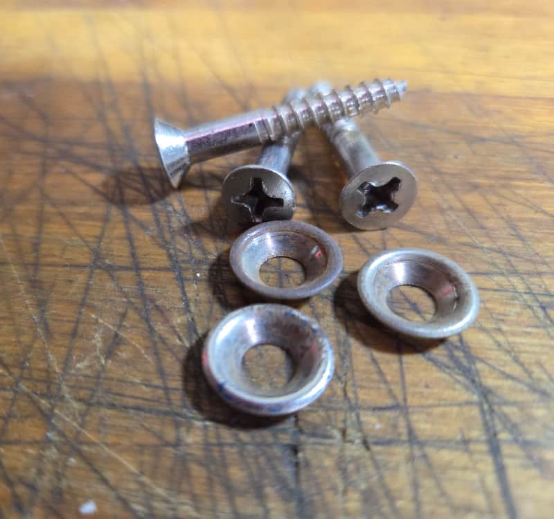 Vintage RARE 1960's USA Harmony Silvertone Kay 1 1/2 Inch Guitar Neck Screws & Grommets Luthier Parts #6 image 1