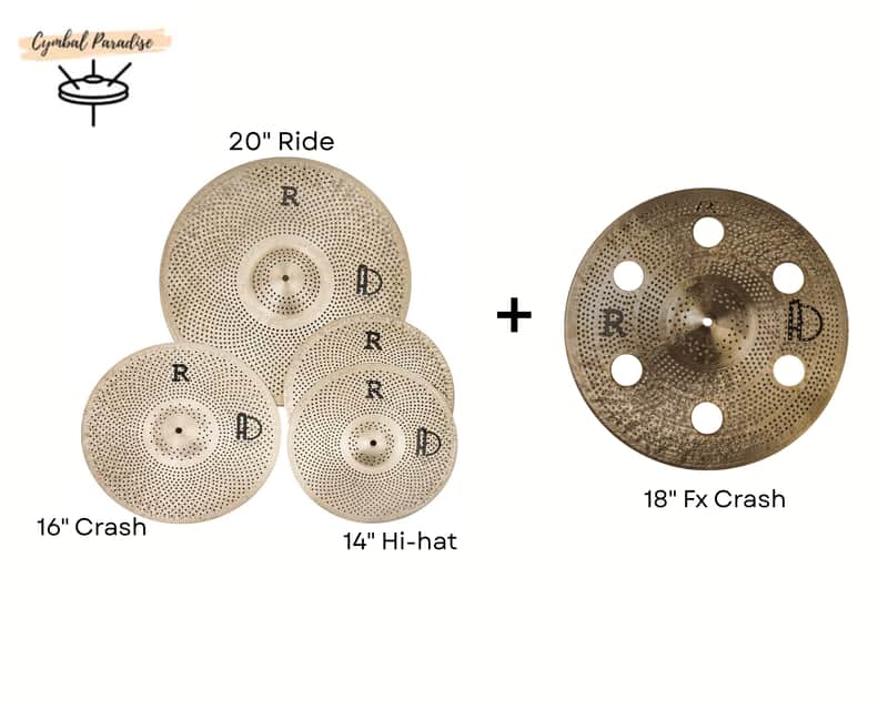 Agean Cymbals Regular R Low Noise Cymbal Set + 18 FX Crash image 1