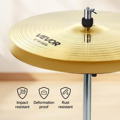Cymbal Pack, 7 Pieces Cymbals for Drum Set, Alloy Cymbals Drum Set Includes 14" Hi-Hats, 16" Crash, 18" Crash, 20" Ride, 10" Splash, 16" China, Drumsticks & Cymbal Bag image 5