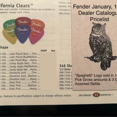Fender California Clears 144 Gross Thin Picks - Candy Apple Red - 098-1351-10 -  Discontinued Mid 90’s California Series image 9