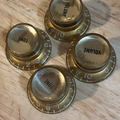 vintage early-mid 60’s Gibson gold reflector knobs image 2