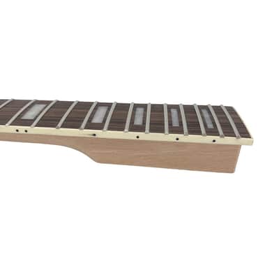 Electric Guitar Neck Triangular head 22 Fret 628mm Mahogany Rosewood Electric Guitar Head Necks Normal nut Bolt on heel With Binding Block Inlay image 7