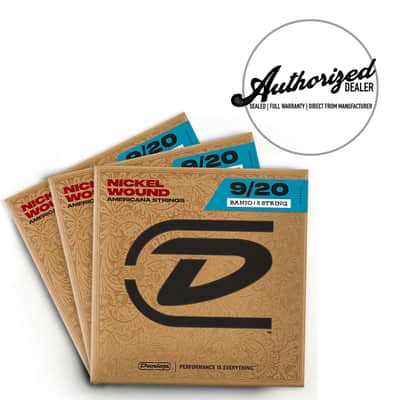 3 Pack | Dunlop DJN0920 5 String Nickel Wound Loop End Tenor Banjo Strings (9-20) image 1