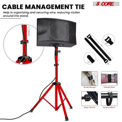 5 Core Speaker Stand Pair Height Adjustable 36" Heavy Duty PA DJ Tripod Studio Monitor Stands image 8