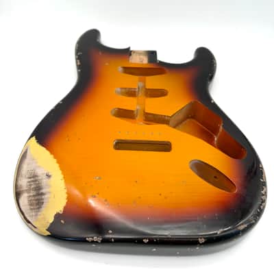 MJT Stratocaster Body Alder Relic Nitro Flame Top mjt6632 image 5