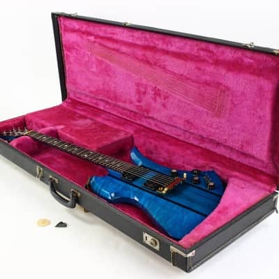 1980 BC Rich USA Mockingbird Transparent Blue Flamed Maple w Original Case image 3