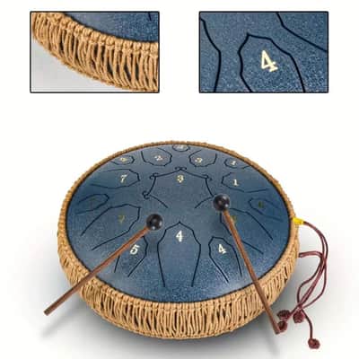 12" Steel Tongue Drum – 15-Note D Major Hand Drum for Meditation, Yoga & Sound Healing image 2