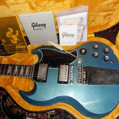 Gibson Custom Shop Murphy Lab '64 SG Standard Reissue with Maestro - Light Aged Pelham Blue !! image 11