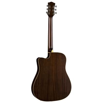 Luna Art Vintage Dreadnought Cutaway Acoustic-Electric Guitar Distressed Vintage Brown image 8