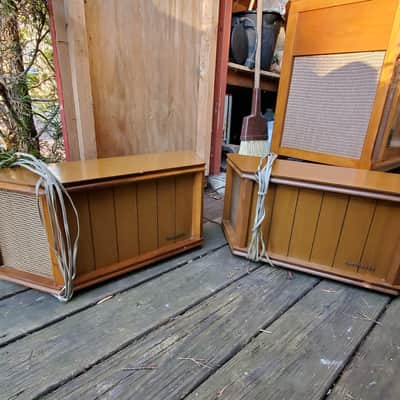 Magnavox Astro Sonic Stereo High Fidelity Console Circa 1955 Light wood image 1