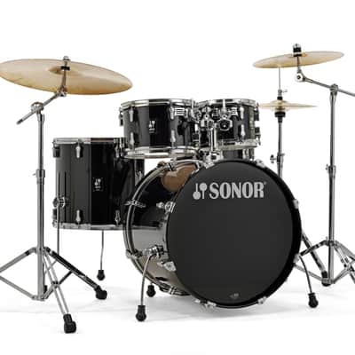 Sonor AQ1 Piano Black Stage 5pc Kit 22x17.5, 10x7, 12x8, 16x15, 14x6 Birch | Drums & Hardware | Authorized Dealer image 1