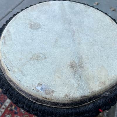 Vintage African Hand Carved Wood Djembe Hand Drum 22” image 11