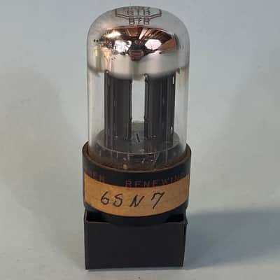 1957 Sylvania 6SN7GTB Vintage Philco Black Plate Chrome Top Preamp Tube! T265 image 1