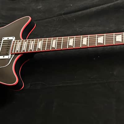 Rafferty Semi Hollow - Satin black with red binding image 3