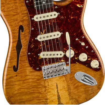 Fender : Artisan Spalted Maple Stratocaster Thinline EB AGN image 2