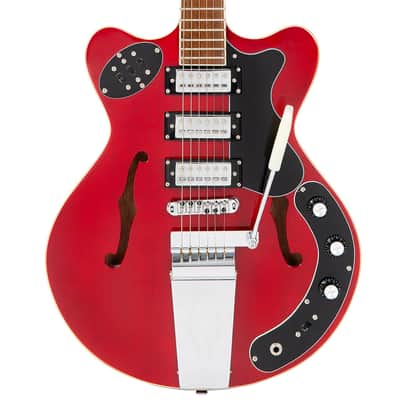 Vintage REVO Series 'Superthin' Guitar ~ Cherry Red image 2