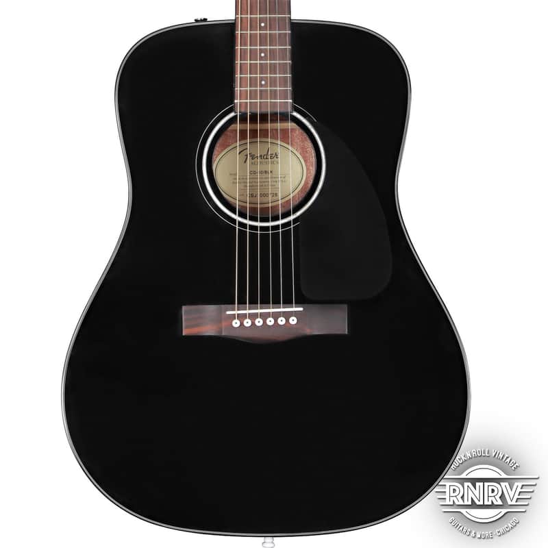 Fender CD-60 Dreadnought V3 w/Case, Walnut Fingerboard, Black image 1