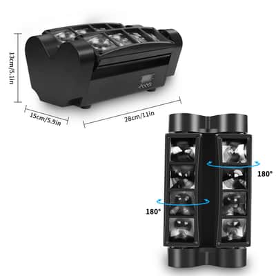 UKing Moving Head Light Effect, DJ Party Light, Disco Stage Light DMX512 with RGBW Lights for Bar, Christmas, Halloween Party image 6