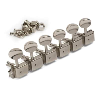 Gotoh Vintage-style Oval Knob 6-In-Line Tuners, Nickel image 2