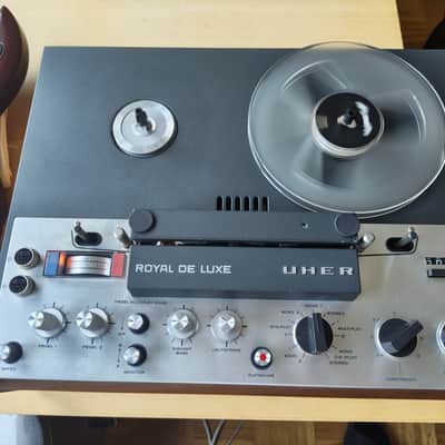 UHER Royal de Luxe reel-to-reel tape recorder + dust cover & wooden case Made in West Germany image 7