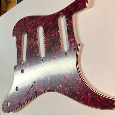 Fender 4-Ply MOTO Stratocaster Pickguard - Red Pearloid image 2