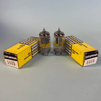 1960s Sylvania 5965 (x2) Matched Pair Vintage Industrial 12AV7 Substitute! T174 image 1