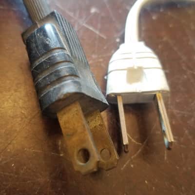 REGO one (1) 117V Power Cord Electric Cable cut Vintage non-polarized grey, black 1940s-1960s image 4