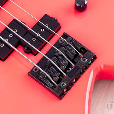 1988 BC Rich Warlock Bass NJ Series II Vintage Double P Fluorescent Pink, Japan image 8