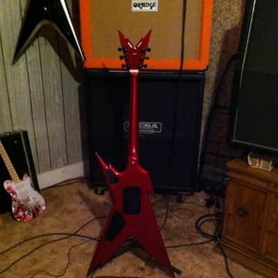 Dean Razorback Rebel Confederate Flag Washburn 333 Dimebag Usa Style Custom 2009 Candy Apple Red Confederate Flag image 4