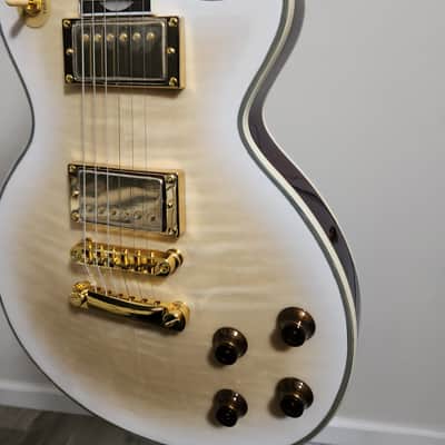 Firefly   FFLPS White Burst UPGRADED w Locking Tuners and gold metal PU Rings image 9