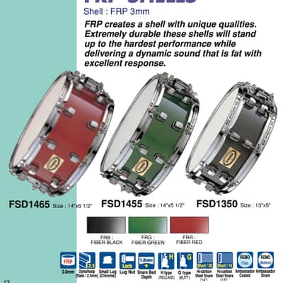Yamaha Fiberglass FRP Snare Drum w/Hard Case... MIJ image 24