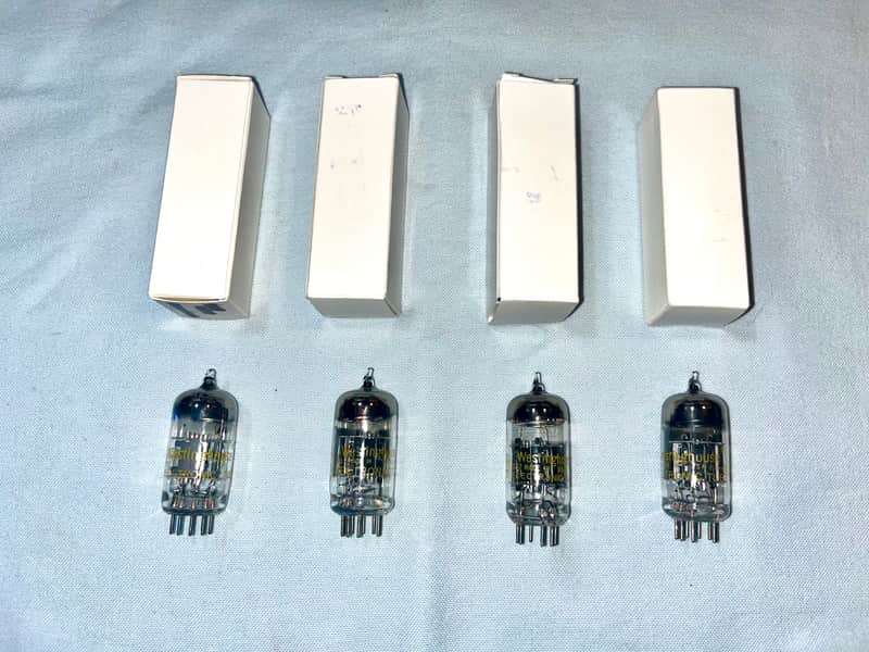 Matched Quad Westinghouse 7199 Tubes, Vintage 1963 Test NOS @120% image 1