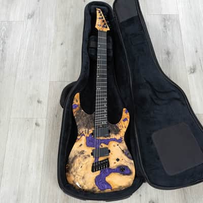 Legator Ninja X6F Multi-Scale Guitar, California Buckeye Burl, Fishman Fluence Pickups, Royal Purple image 10