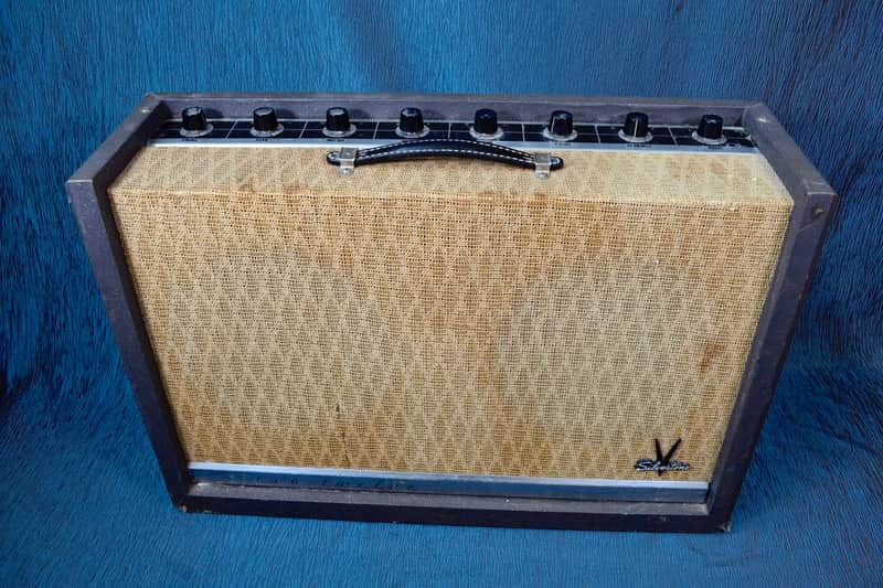 Silvertone 1396 Twin Twelve 1959 Gray /silver speckles image 1