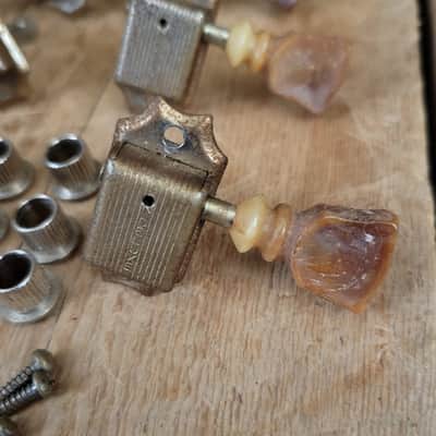 Kluson Single Line Double Ring Tuners Machines Les Paul ES Burst 1961 Nickel 1950s image 4