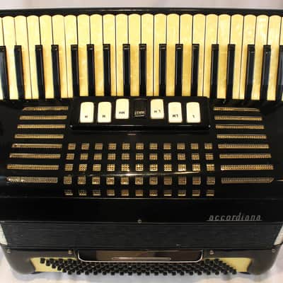 8396 - Black Silver Excelsior Accordiana 608 Piano Accordion LMH 41 120 image 2