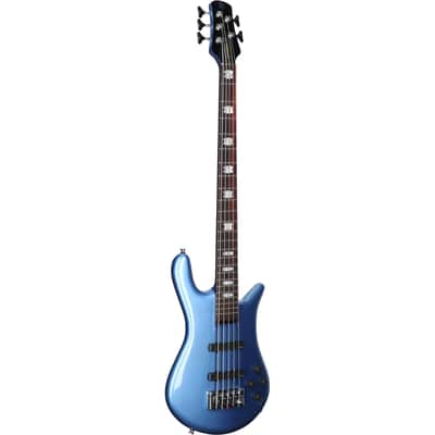 Spector Euro 5 Classic Electric Bass, 5-String (with Gig Bag), Metallic Blue Gloss image 6