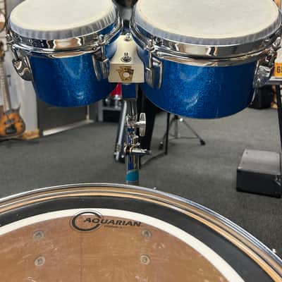 Vintage Ludwig Blue Sparkle 1970s Drum Set 22/16/13/12/8/6 w/ Atlas Stands and Extras #2555 image 11