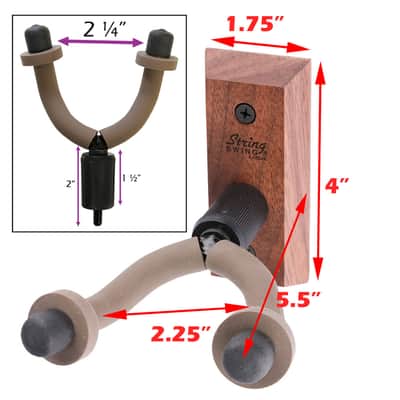 String Swing Original Style Wall Mount Classical Guitar Hanger - Cherry CC01-C image 4