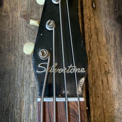 1960's Silvertone 1444 2 Pick up Bass in Black finish image 9